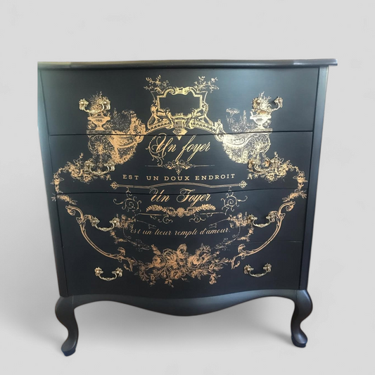 Black and Gold french drawers